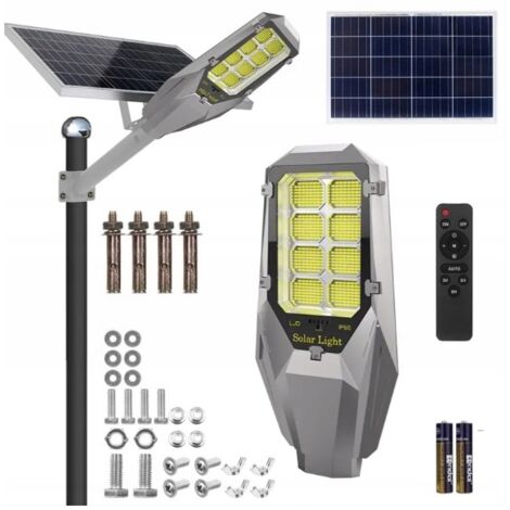 LANTERNA SOLARE DA GIARDINO SU PALO POTENTE LAMPIONE STRADALE DA 2000 W BATTERIA 40 Ah