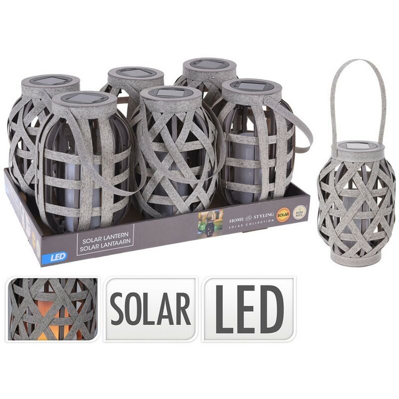 Image of Lanterna solare in plastica colore grigio