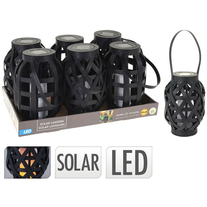 Image of Lanterna solare in plastica colore nero