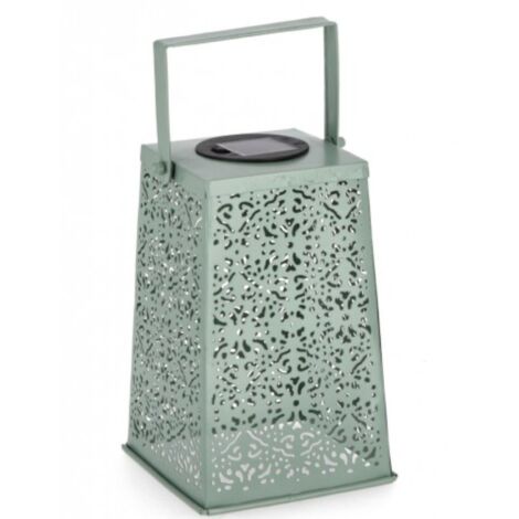 Lanterna solare kalidas in acciao per uso interno ed esterno -14 x 14 x h 20 cm / Rettangolare