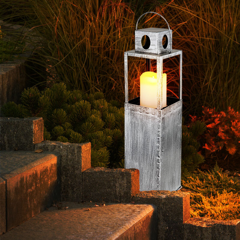 Image of Lanterna solare per esterni Luce solare decorativa a led Lanterne solari da giardino per esterni, effetto fuoco, da appendere, candela led 1200K,