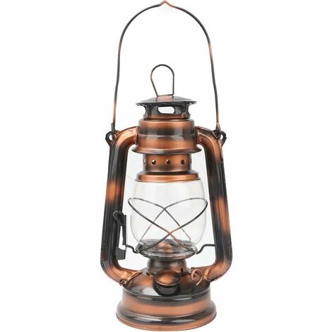 Lanterna Tempesta Cherosene 24cm Lampada a cherosene nostalgica Lanterna a bulbo in vetro Lanterna da giardino Lampada a cherosene Lampada a cherosene con stoppino regolabile Lampada a olio Lanterna a