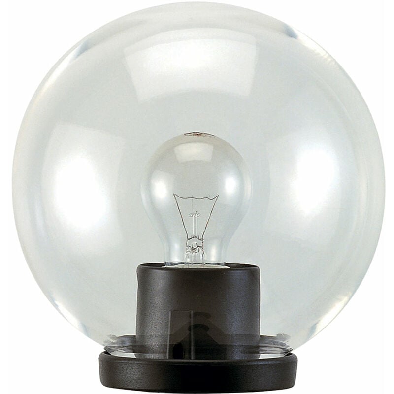 Image of Lanterna testa-palo 'globo' 40w max - ø cm.20 col.nero - opale