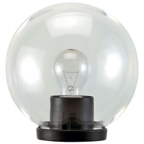 Lanterna Testa-Palo 'Globo' 75W Max - Ø cm.30 Col. Nero - Opale