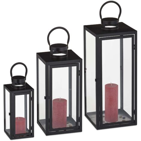 Lanterne 3 pz nero