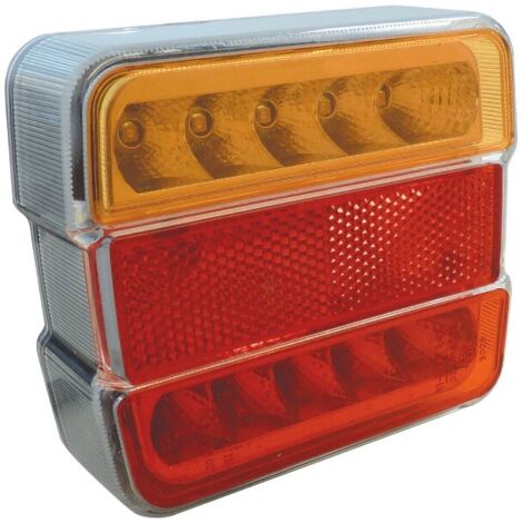 Lanterne 4 fonctions carree a leds orange/rouge