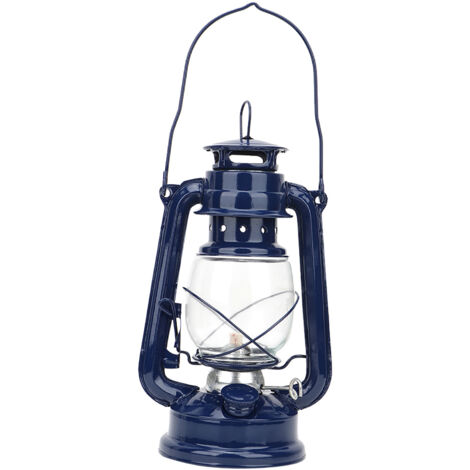 Lanterne à pétrole vintage en fer bleue - Décoration pour fête, pub ou cadeau original