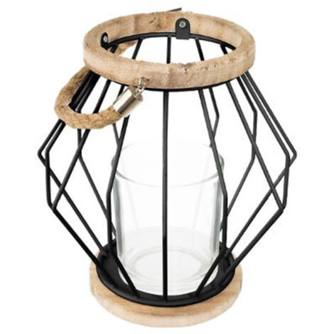 Lanterne à Suspendre en Métal "Aeros" 19cm Noir