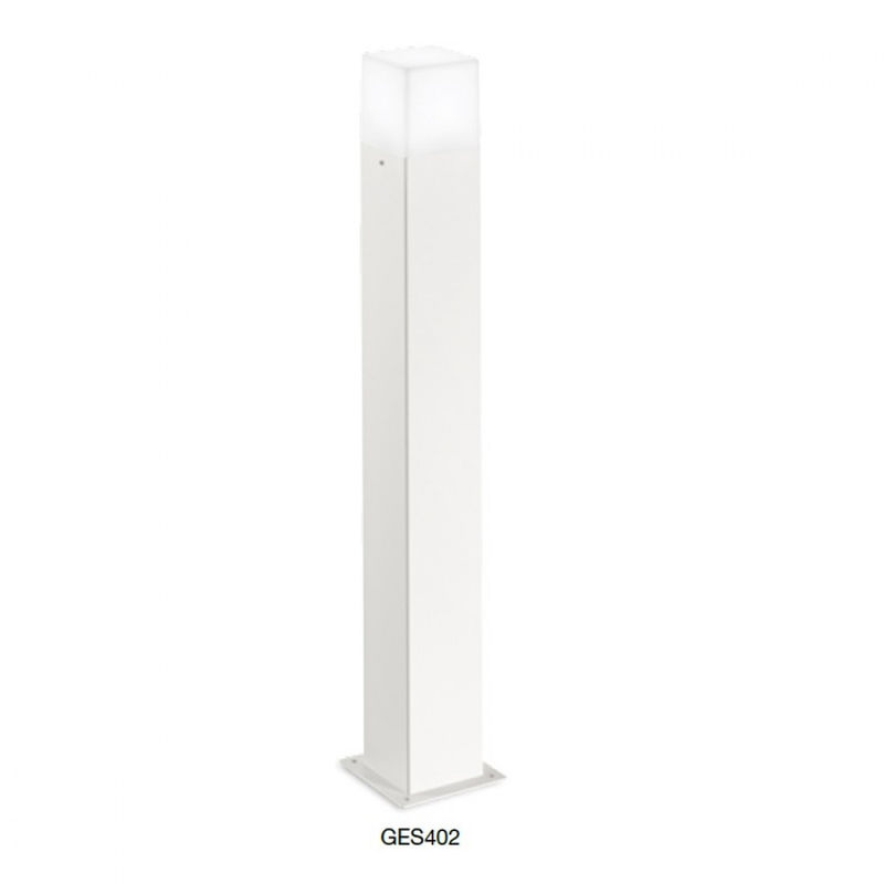 Lanterne aluminium aditi ges402 lampadaire led blanc moderne extérieur e27 ip44 - Gea Led