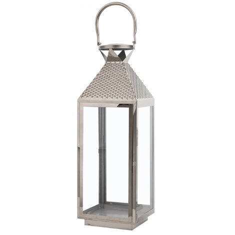 Lanterne au Design Moderne en Acier Agenté et en Verre de Sécurité pour Intérieur et Extérieur 55 cm de Hauteur Beliani