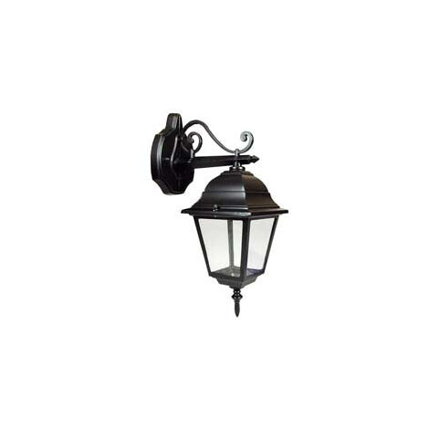 Lanterne avec bras supérieur travaillé modèle New York - 60w IP44 mm.192x370h. couleur noire