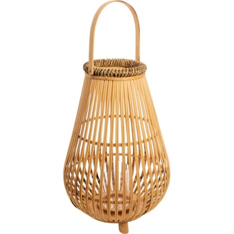 Lanterne bambou naturel ambiance chaleureuse et déco bohème - Naturel bambou clair