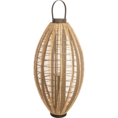 Lanterne bambou naturel et noir pour une ambiance chaleureuse - Naturel bambou et noir élégant