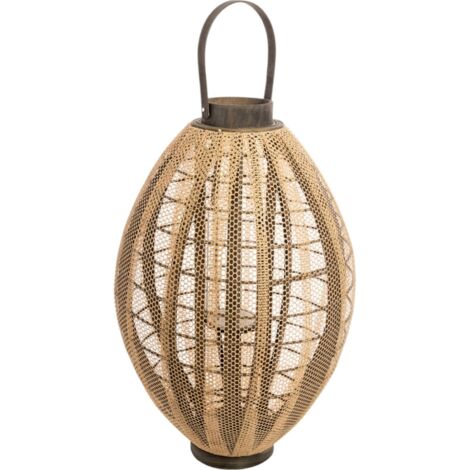 Lanterne bambou naturelle et noire ambiance chaleureuse - Naturel bambou et noir profond