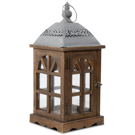 Lanterne - Bois - Marron - Décoration d'Autrefois
