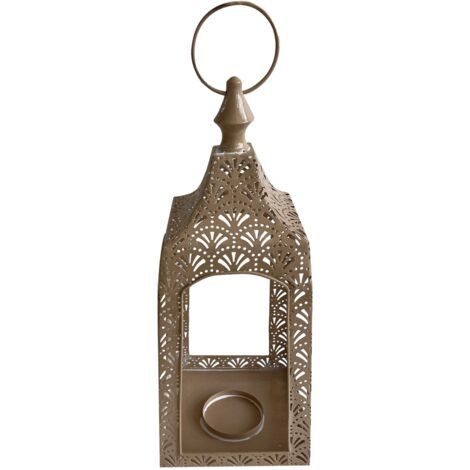 Lanterne bougie en métal de style marocain pour décoration intérieure et extérieure