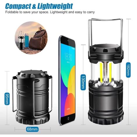 Lanterne Camping LED, Lampe Camping portable 350LM avec poignées en métal, pour Tente Camping Randonnée Pêche Cave etc, 2 pièces [Classe énergétique A+] NPTERBL
