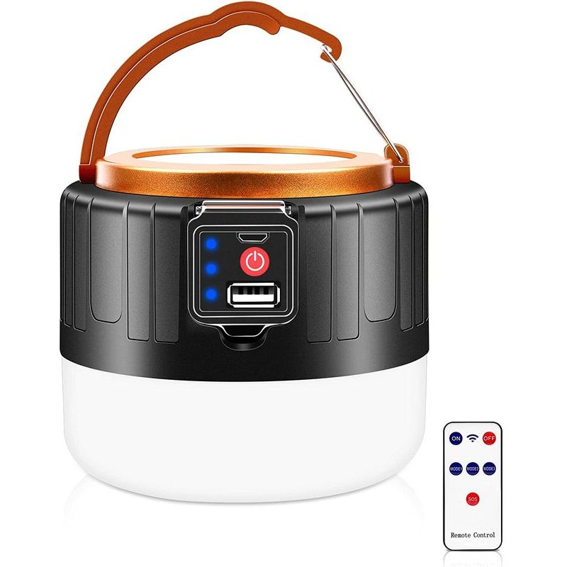 Lanterne Camping LED Rechargeable, 1000LM Lampe de Camping Solaire, Lampes Camping Télécommande Portable pour Tentes, 5 Modes Lampe de Tente Étanche