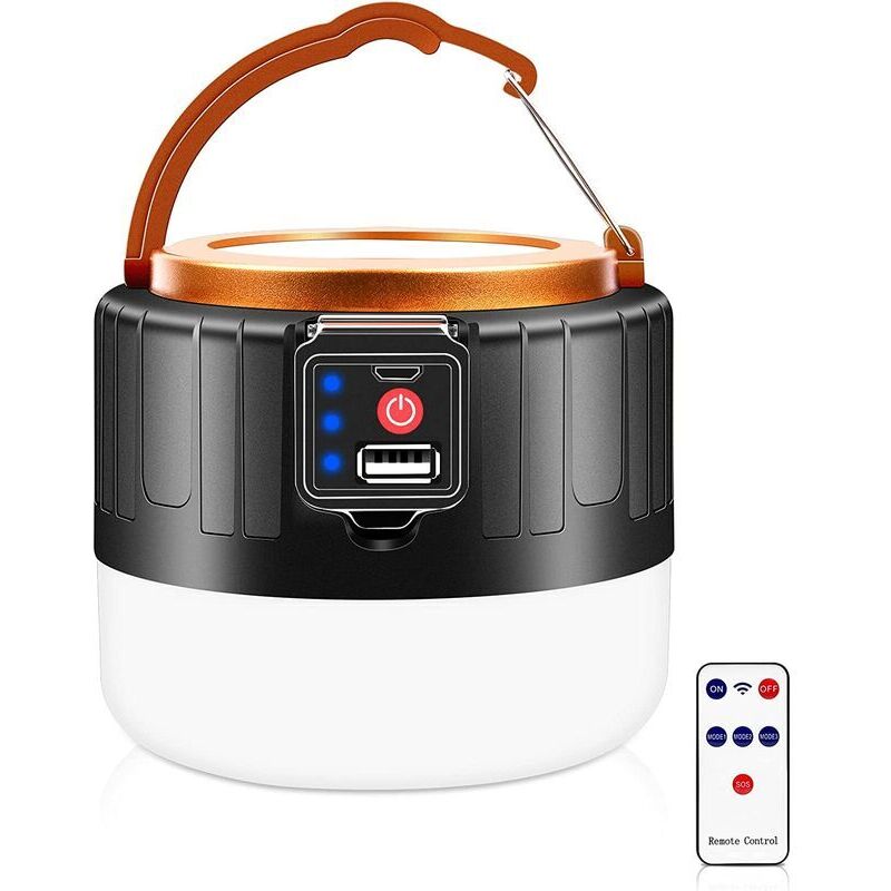 Lanterne Camping LED Rechargeable, 1000LM Lampe de Camping Solaire, Lampes Camping Télécommande Portable pour Tentes, 5 Modes Lampe de Tente Étanche