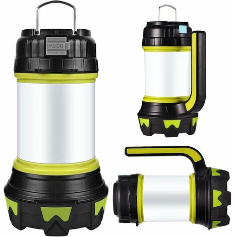 Lanterne Camping Rechargeable, LED Lampe Torche Puissante 1000Lm Dimmable, Portable Lampe Camping Étanche Aimant Suspendu 4000 mAh Power Bank pour Camping, Bricolage, Secours, Garage, etc Cisea