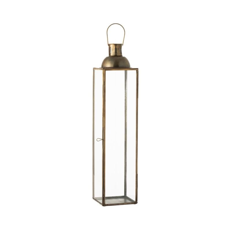 Lana Deco - Lanterne carrée en métal Bronze 14x14x69cm