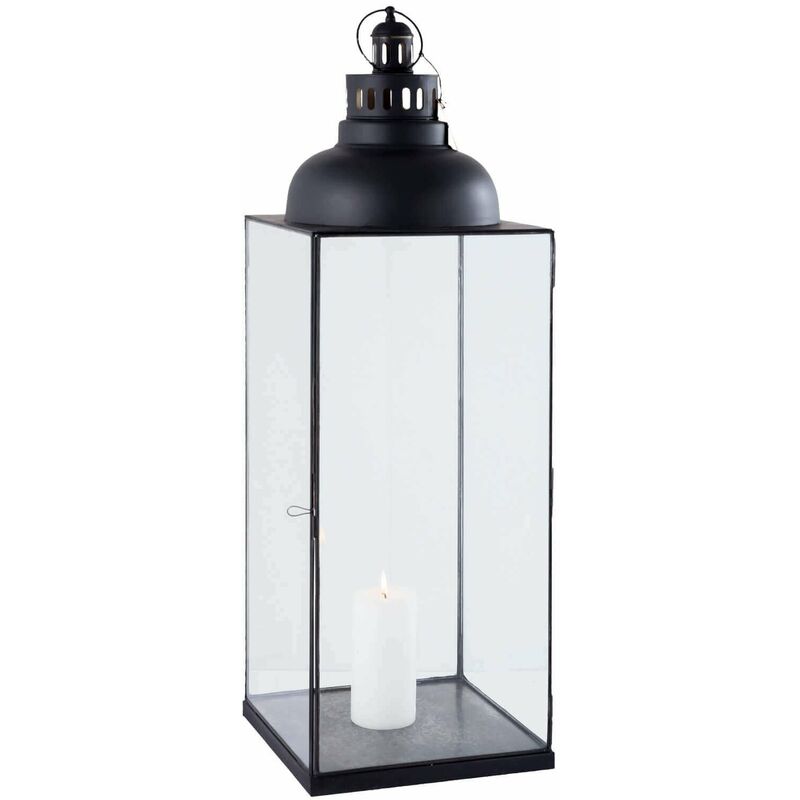 Lanterne carrée en acier et verre de ligne moderne Grande