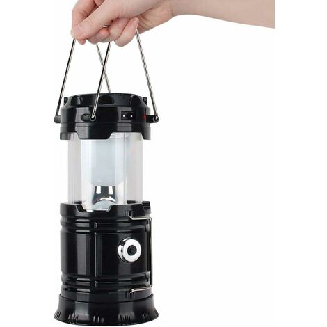 Lanterne de camping à LED solaire et lampe de poche USB pour extérieur, adaptée pour les urgences, les tempêtes, les pannes, les lanternes extérieures portatives