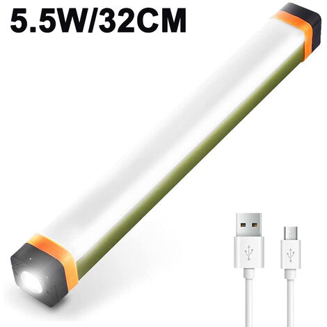 Lanterne de camping, lampe de camping LED rechargeable par USB, lampe de poche de camping multifonctionnelle, magnétique à suspendre étanche portable (32 cm)