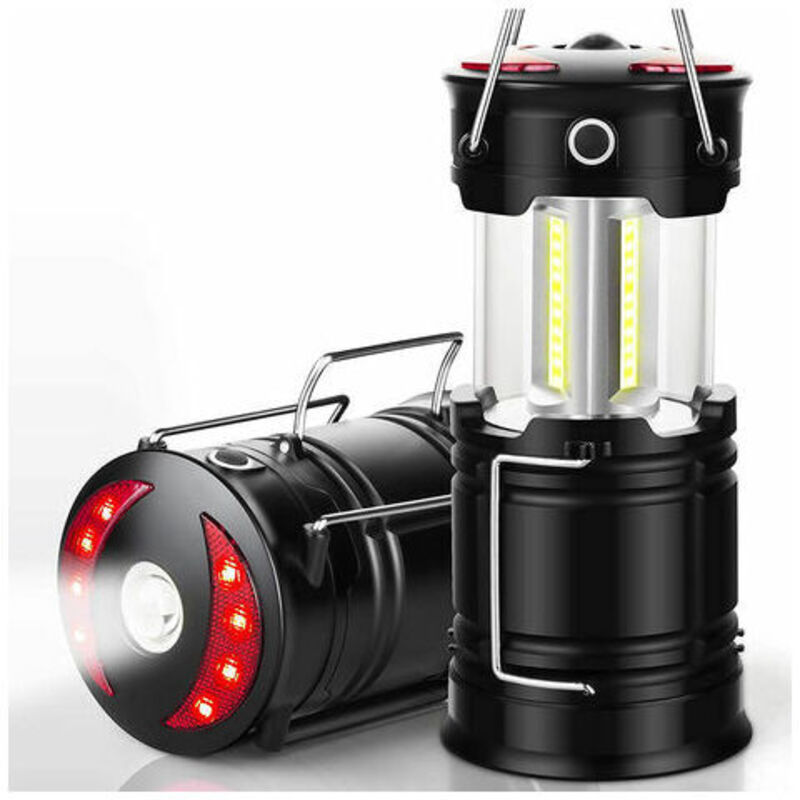 Lanterne De Camping, Lanternes Led Rechargeables, Lumières D'Ouragan Avec Lampe De Poche Et Base Aimantée Pour Le Camping, L'Ouragan, La Randonnée,