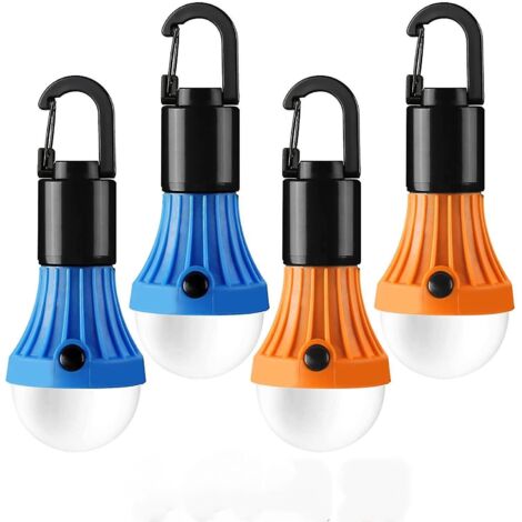 Lanterne de camping LED, accessoires de camping, 3 modes d'éclairage, ampoules lumineuses suspendues pour tente avec crochet de fixation pour le camping, la randonnée, les ouragans, les tempêtes et le