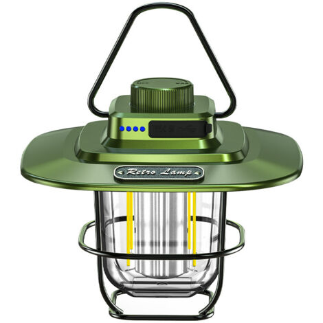 Lanterne de camping LED rechargeable par USB,Lampe de tente rétro à intensité variable,Lampe de camping chaude,Lanternes de camping,Pour la randonnée, les urgences et la pêche [Classe énergétique A+++