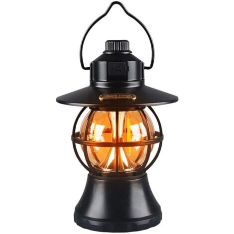 Lanterne de Camping LED rétro Lanterne Vintage LED ABS,Éclairage de Tente extérieure, équipement de Camping pour accrocher des boîtes à Outils, des capots de Voiture et des Cadres