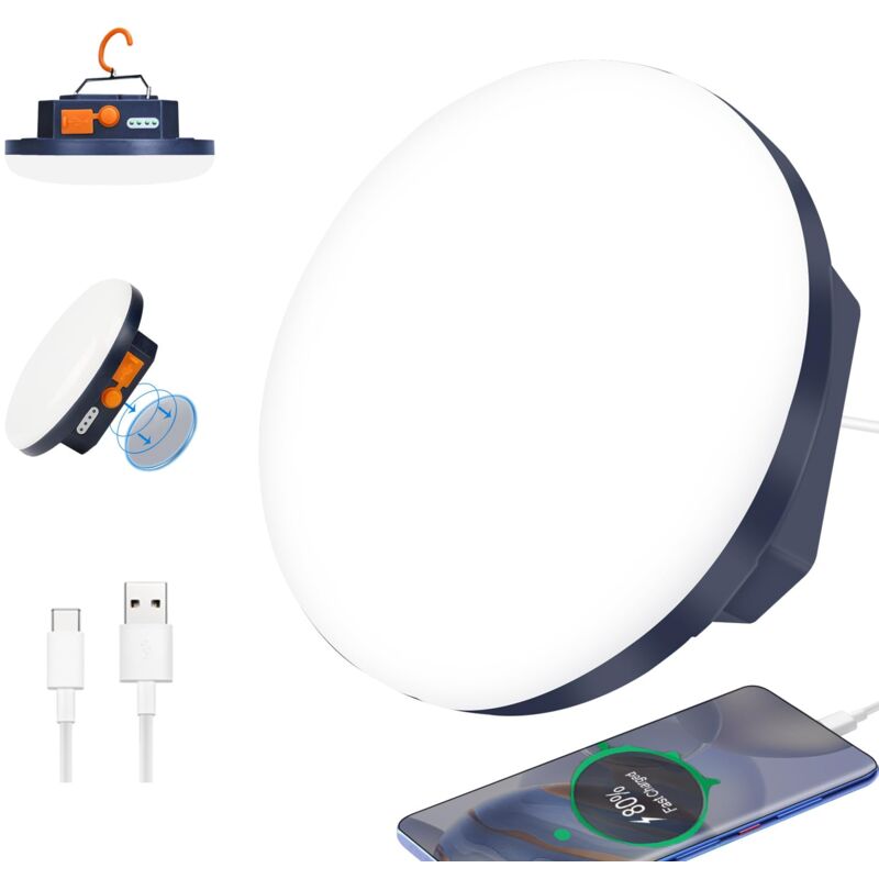 Lanterne de Camping Portable 9900mAh Power Bank, 2000LM Tente Lampe Rechargeable,IP65 Résistant à l'eau LED Lampe Camping, Travaux, Chasse, Pêche,