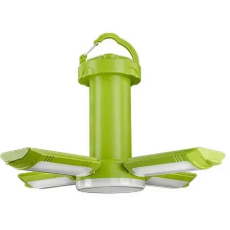 Lanterne de camping portable à 4 feuilles, rechargeable par USB, lampe de tente LED