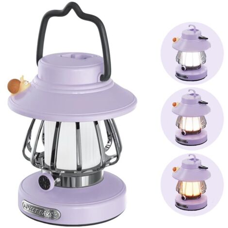 Lanterne de camping pour enfants, lampe de poche LED rechargeable et veilleuse – Lampe escargot portable pour aventures en intérieur/extérieur