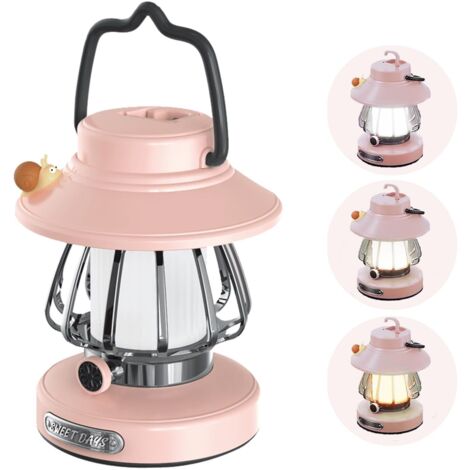 Lanterne de camping pour enfants, lampe de poche LED rechargeable et veilleuse – Lampe escargot portable pour aventures en intérieur/extérieur