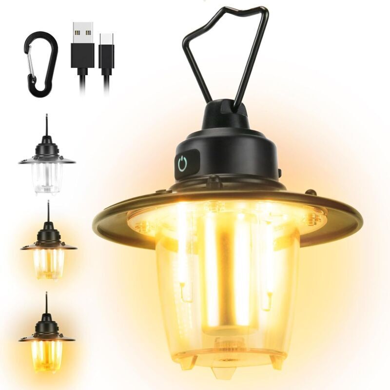 Lanterne de Camping Rechargeable - Lampe de Camping pour Tente 1000 Lumens - Portable, Étanche IP65 - 4 Modes d'Éclairage