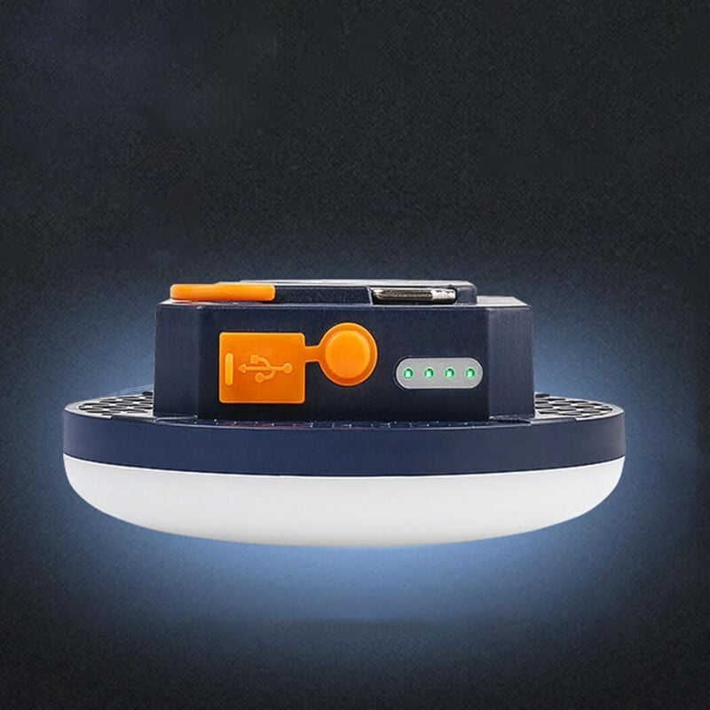 Lanterne de camping, rechargeable par USB, batterie 7200 mAh, étanche, avec aimant, 4 modes, batterie externe, pour la randonnée et le camping