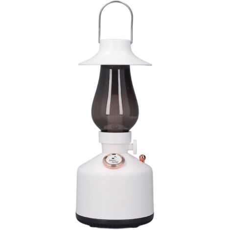 Lanterne de Camping Rétro Lecteur de Musique, Lampe de Camping Rechargeable de Type C à Gradation Continue Ipx4 étanche Extérieur Portable Lumière Ambiante de Jardin (Blanc)