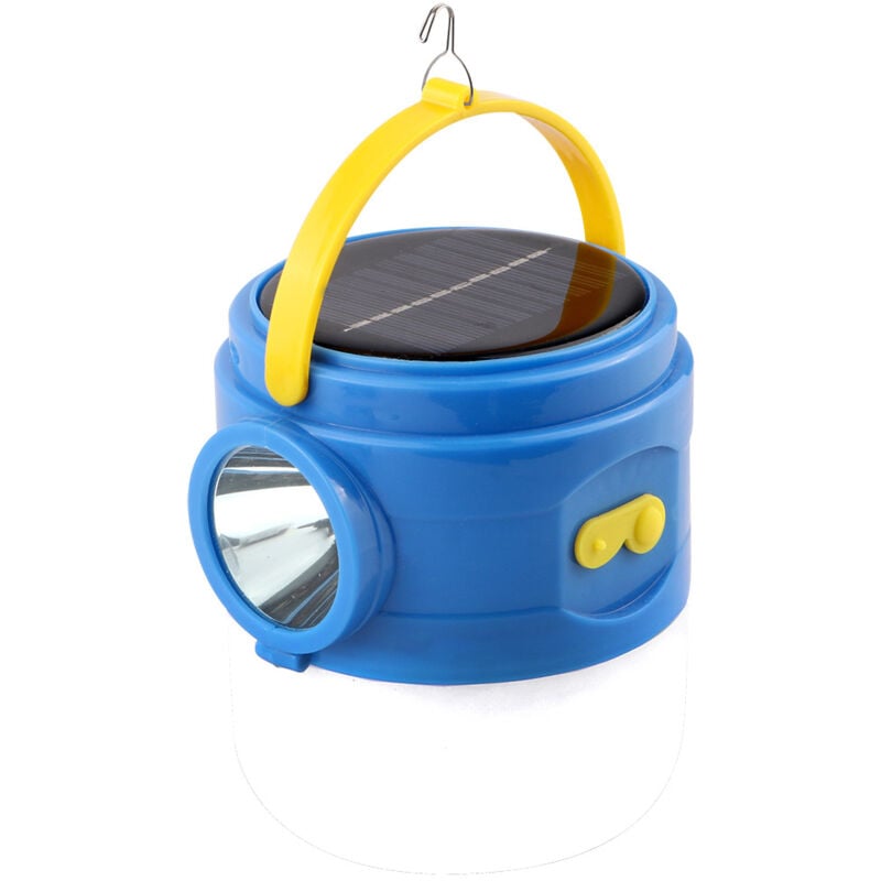 Lanterne de camping solaire, lampe de camping rechargeable - Lampe de tente portable - Lumière multifonctionnelle à énergie solaire et chargement