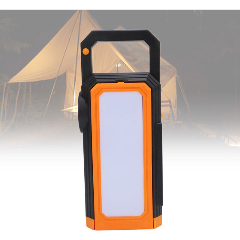 Lanterne de camping solaire pliable double face multifonctionnelle pour activités de plein air d'urgence Orange,DUBUNS