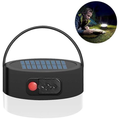 Lanterne de camping solaire rechargeable, multifonctionnelle, portable, étanche, avec LED et design rond - b-AquaForge Light