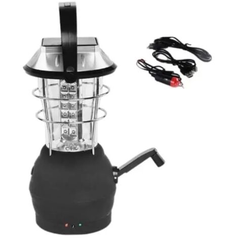 Lanterne de camping TS-LED pour ouragans, urgences et tempêtes, lampe de secours rechargeable par USB avec manivelle. - AquaForge