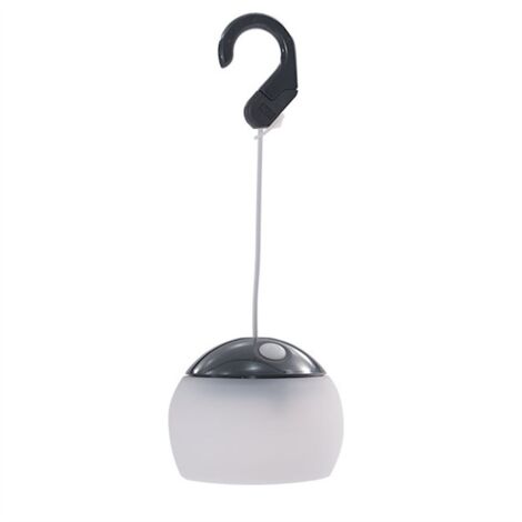 Lanterne de camping USB LED 2000 mAh, trois niveaux de luminosité - Noire