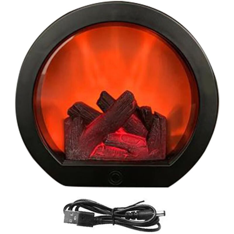 Lanterne de cheminée - Lampe de pompiers LED sans flamme pour ambiance intérieure et extérieure, alimentée par batterie, lampe de table décorative