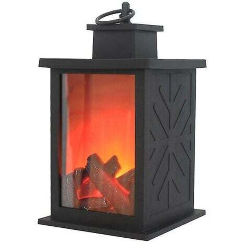 Lanterne de cheminée Led avec interrupteur tactile, lampe de cheminée à flamme réaliste, fonctionne avec usb (lampe de cheminée rectangulaire)
