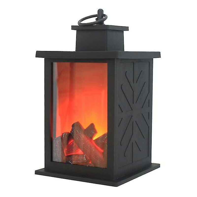 Crea - Lanterne de cheminée Led avec interrupteur tactile, lampe de cheminée à flamme réaliste, fonctionne avec usb (lampe de cheminée rectangulaire)