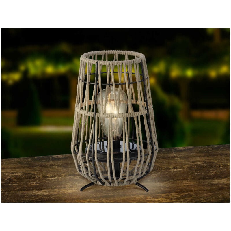 Jardideco - Lanterne de jardin solaire décorative sable - ø 18 x 27,5 cm