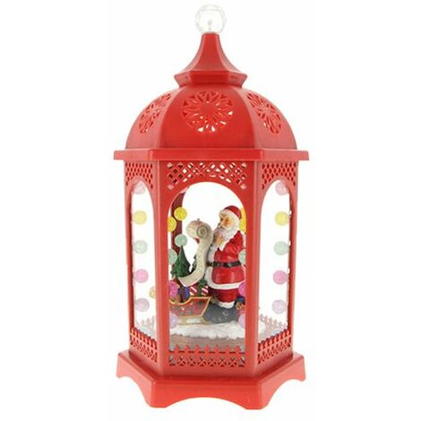 Lanterne de Noël lumineuse et musicale 40cm