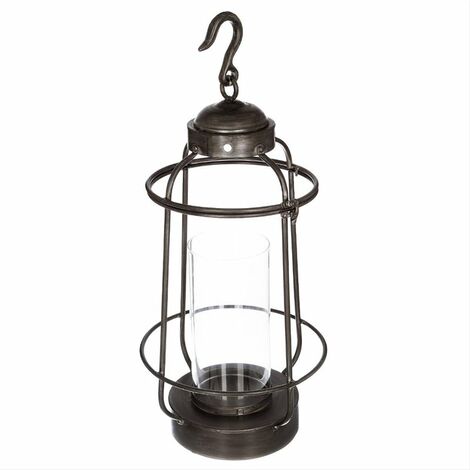 Lanterne Déco à Accrocher en Métal et Verre 63cm - SILUMEN